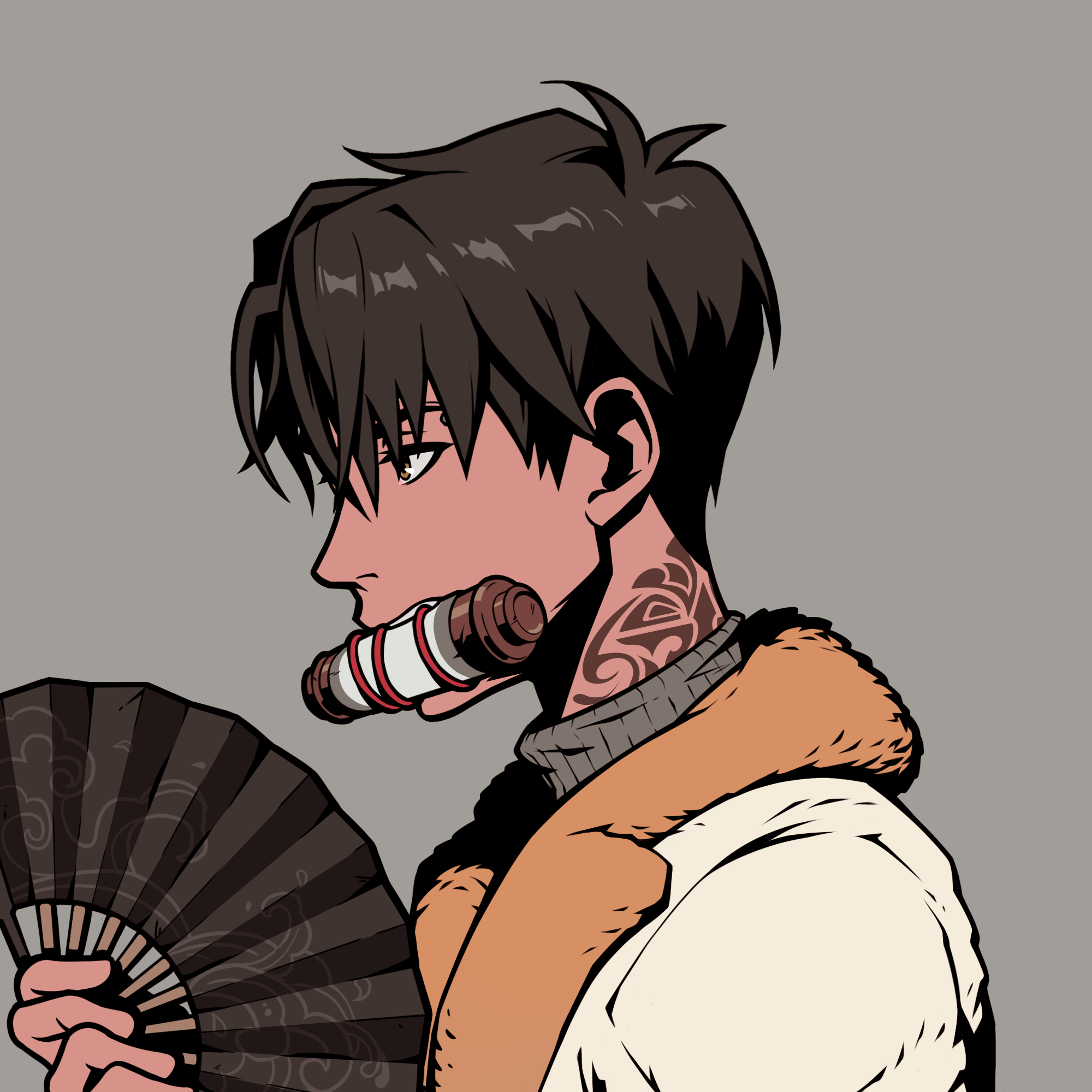 Illustrated portrait representing Goldy Man
